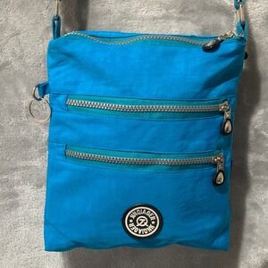 Jinqiaoer Turquoise Blue Nylon Crossbody Bag Multi-Pocket‎ Travel Messenger